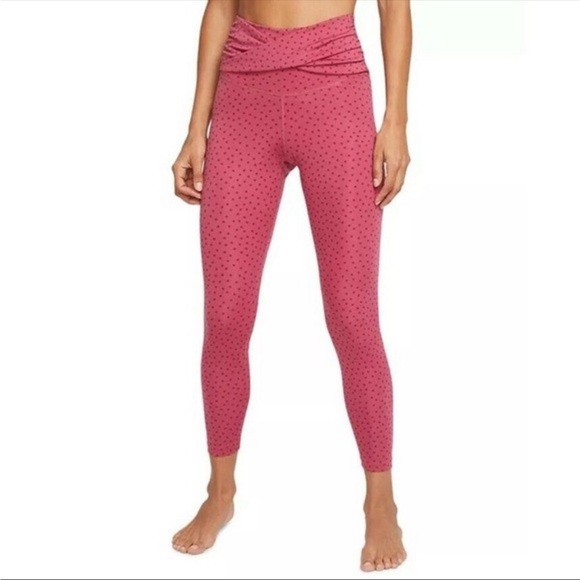 Nike Yoga Pink Dots 7/8 Leggings High Rise New Size S - Picture 2 of 14